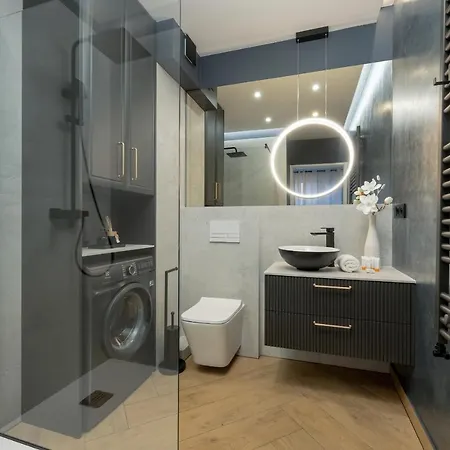 Black And Beige With Balcony And Parking In By Renters Apartment