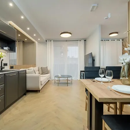 Black And Beige With Balcony And Parking In By Renters Wrocław